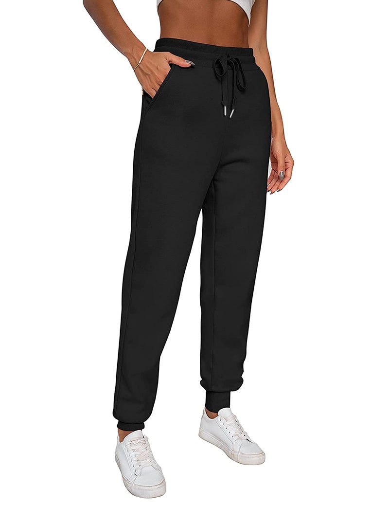 Yeokou Women's Warm Sherpa Lined Athletic Sweatpants Jogger Fleece Pants (XX-Large, Black) - Image 3